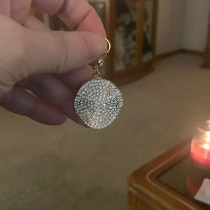 These are so fun. These are gold and rhinestone earrings… purchased at Macy’s.